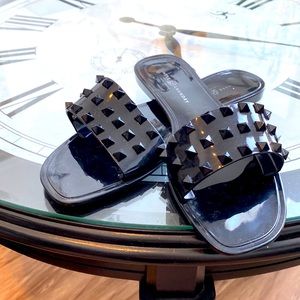 Chinese laundry, plastic studded sandals. Only wore once. Purchased at Nordstrom